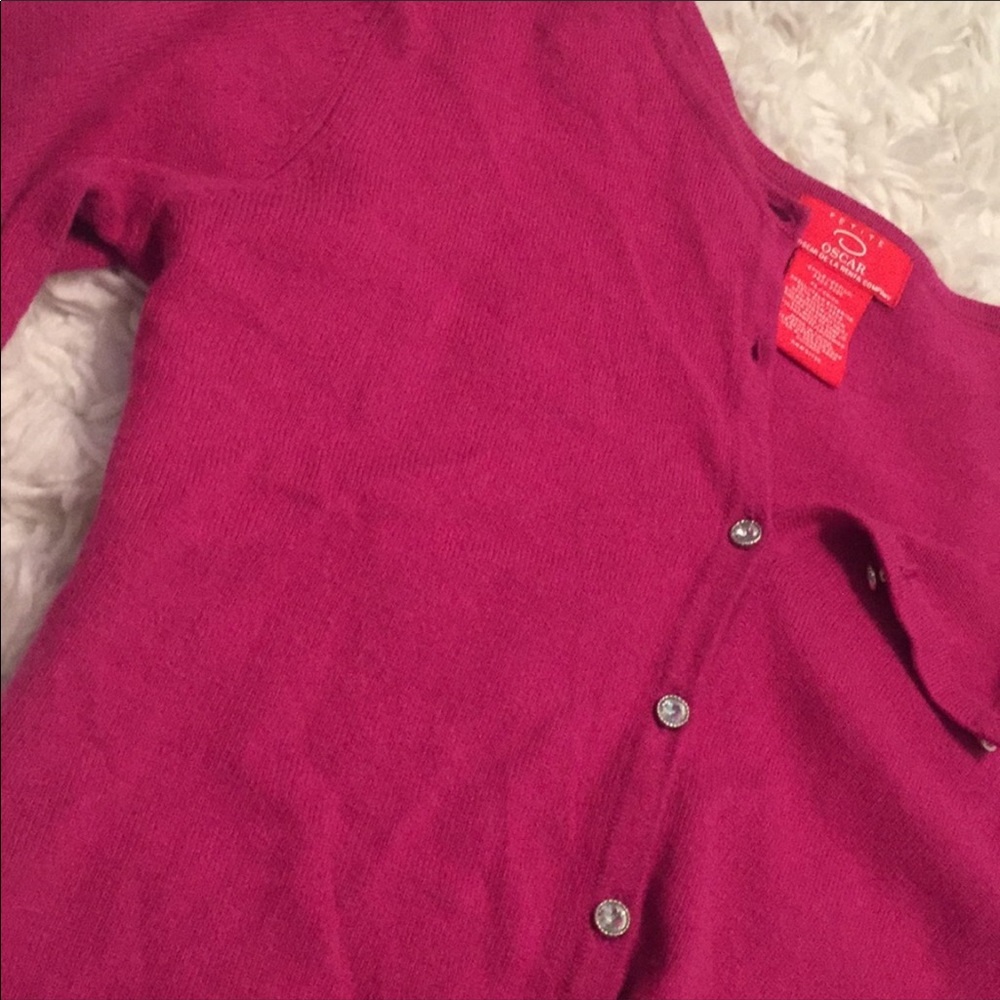 magenta cute cardigan / button up sweater !